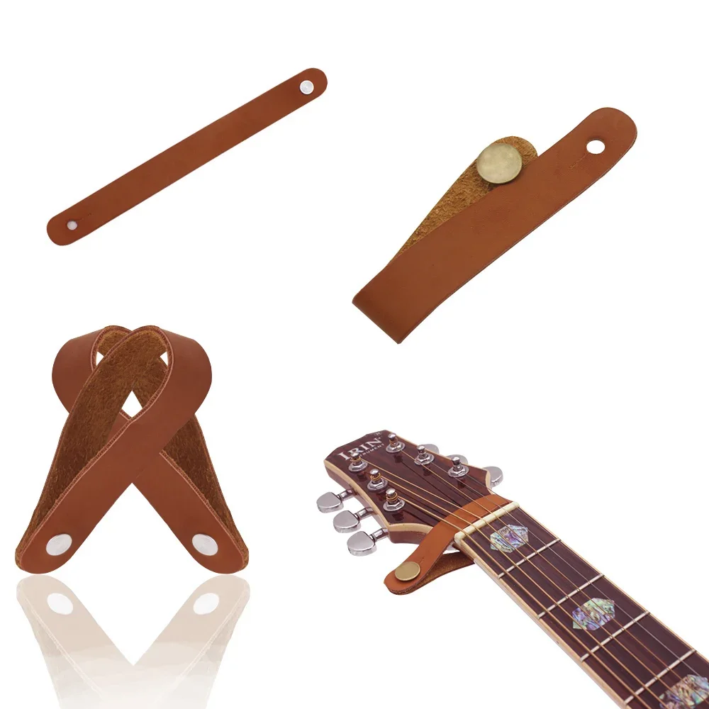 Premium Leather Guitar Neck Strap with Safe Lock - Stylish Accessory