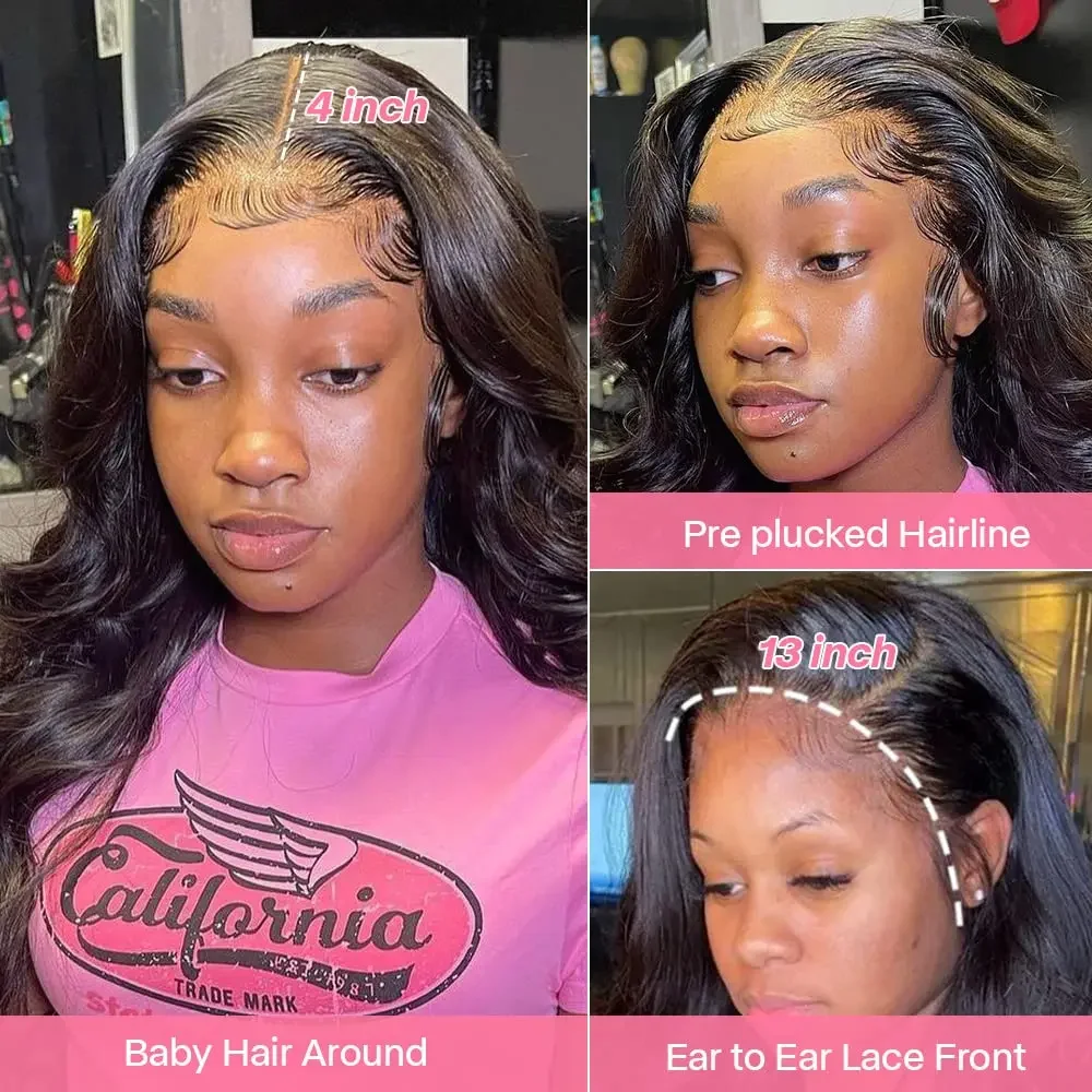 Body Wave Lace Front Human Hair Wigs 13X4 Lace Frontal For Black Women Brazilian Body Wave 4X4 Closure