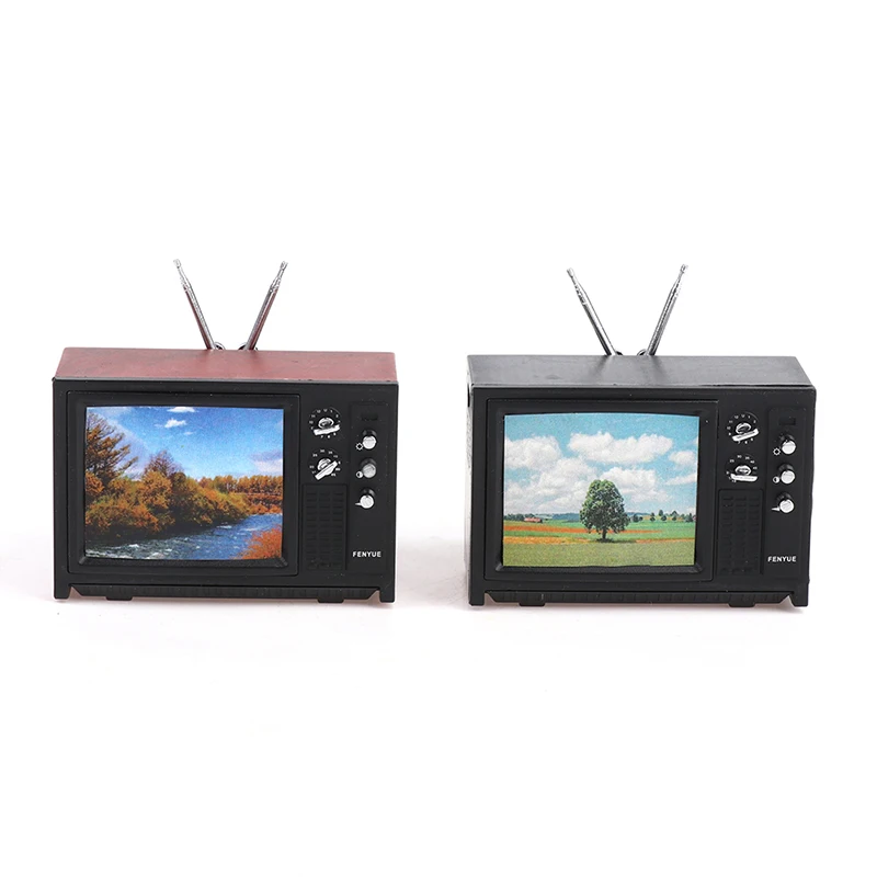 1:12 인형의 집 미니어처 텔레비전 TV 그림 인형 집 가구 모델 장난감 포함