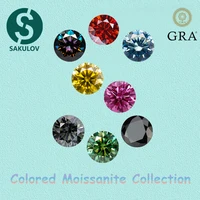 Colored Moissanite Stone With GRA Certificate Bow And Arrow Round Moissanite Diamonds Gemstones For Jewelry Making