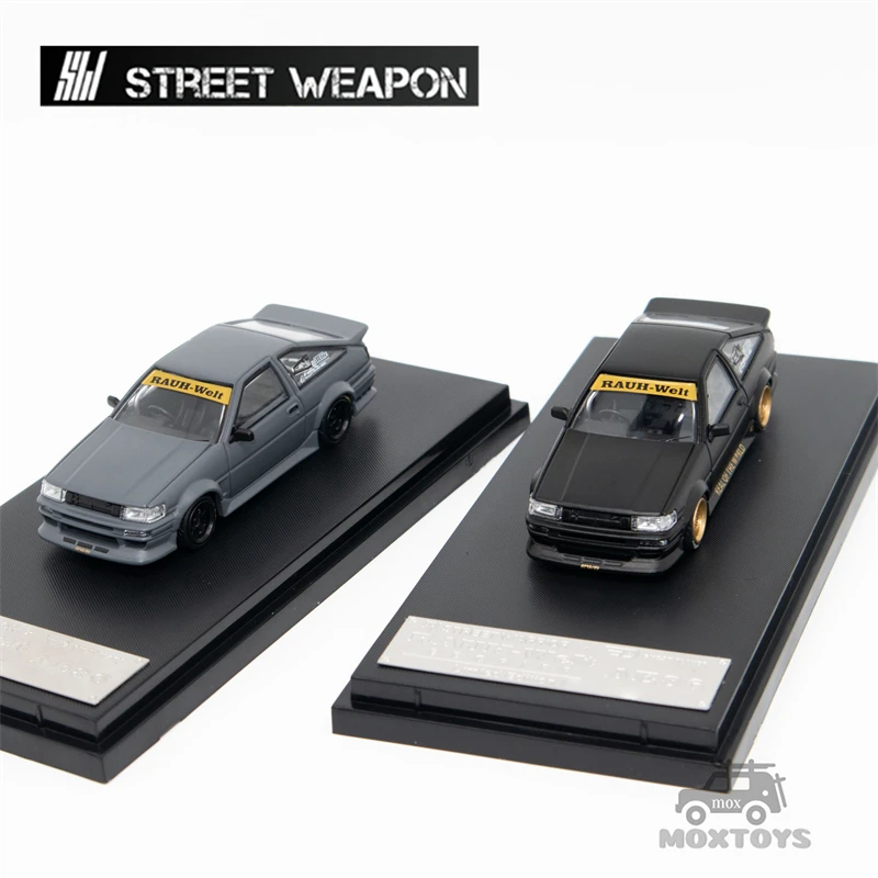 STREET W64PON SW 1:64 RWB AE86 Matte Black / Cement Gray Diecast Model Car