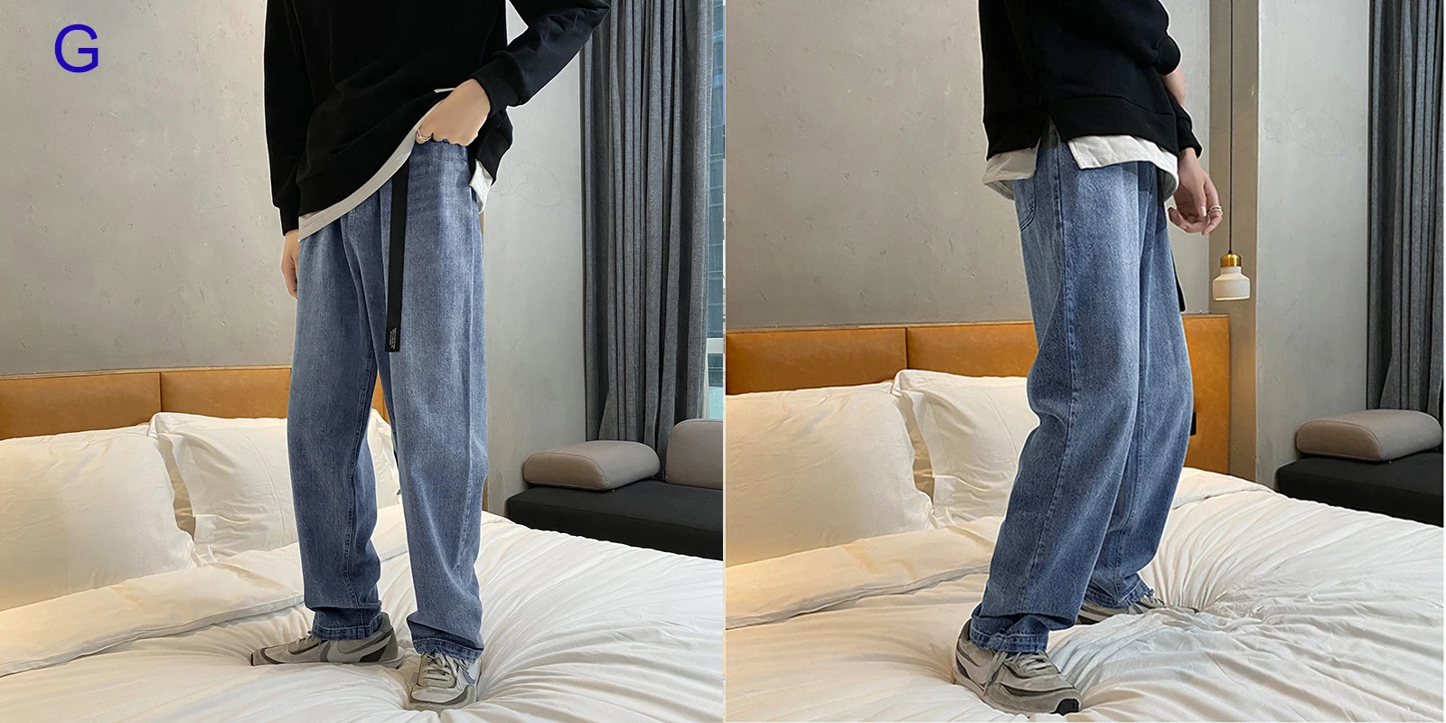 branded jeans for men Spring Wide-leg Jeans Men's Fashion Casual Korean Jeans Men Streetwear Loose Hip-hop Straight Denim Trousers Mens Jeans Pants work jeans