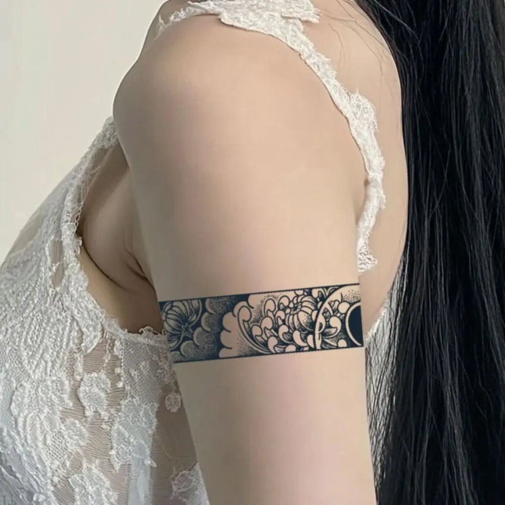 8PCS Whales/Waves Pattern Temporary Tattoo Stickers Waterproof 3D Texture Stripe Tattoo Stickers Colorful Small