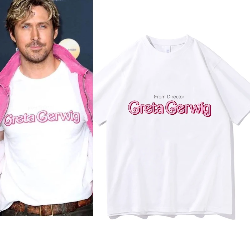 

Ryan Gosling Greta Gerwig Letter Print T-shirt Short Sleeve Summer Spring Tee-shirt Cotton Soft High Quality Clothing Tops Tees