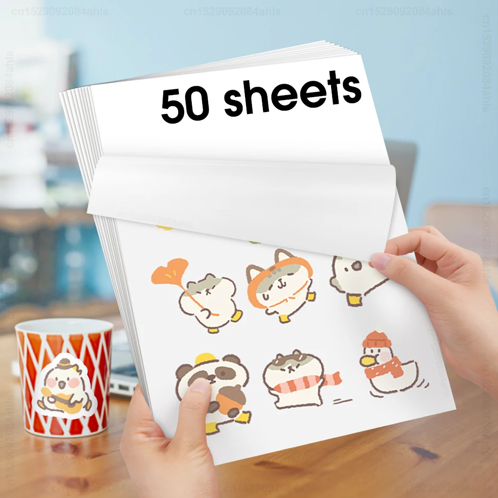50 Sheets Vinyl Sticker Paper Printable A4 Paper Sticker for Inkjet Printer  Self Adhesive Vinyl Paper Waterproof DIY Craft Label - AliExpress