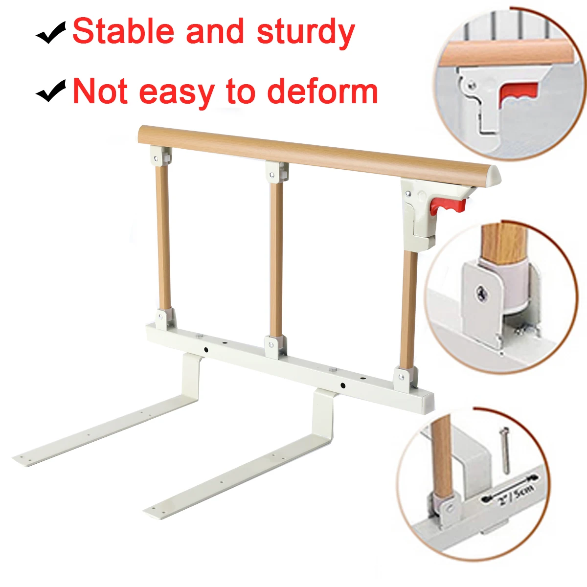 Bettgitter-Einfassung Faltbare Bettgitter für Erwachsene Sicherheitsbarriere Sicherheitsgeländer für Senioren Bettgitter mit Sicherheitsgriff – Detail 6