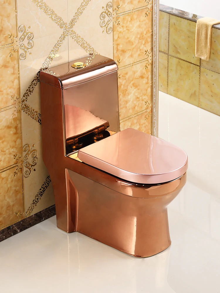 

Home European rose gold toilet creative art bar flush toilet super swirl color odor proof toilet