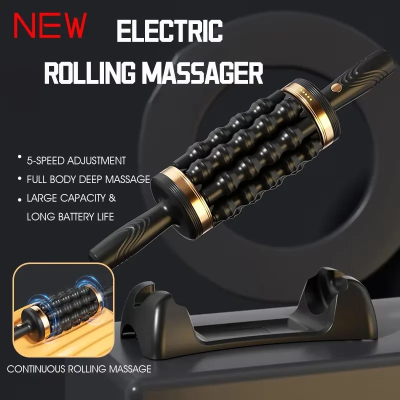 Electric Roller for Muscle Body Relaxing Percussive Therapy Rolling Cellulite Massage Rechargeable Body Shaping Slimming Machine