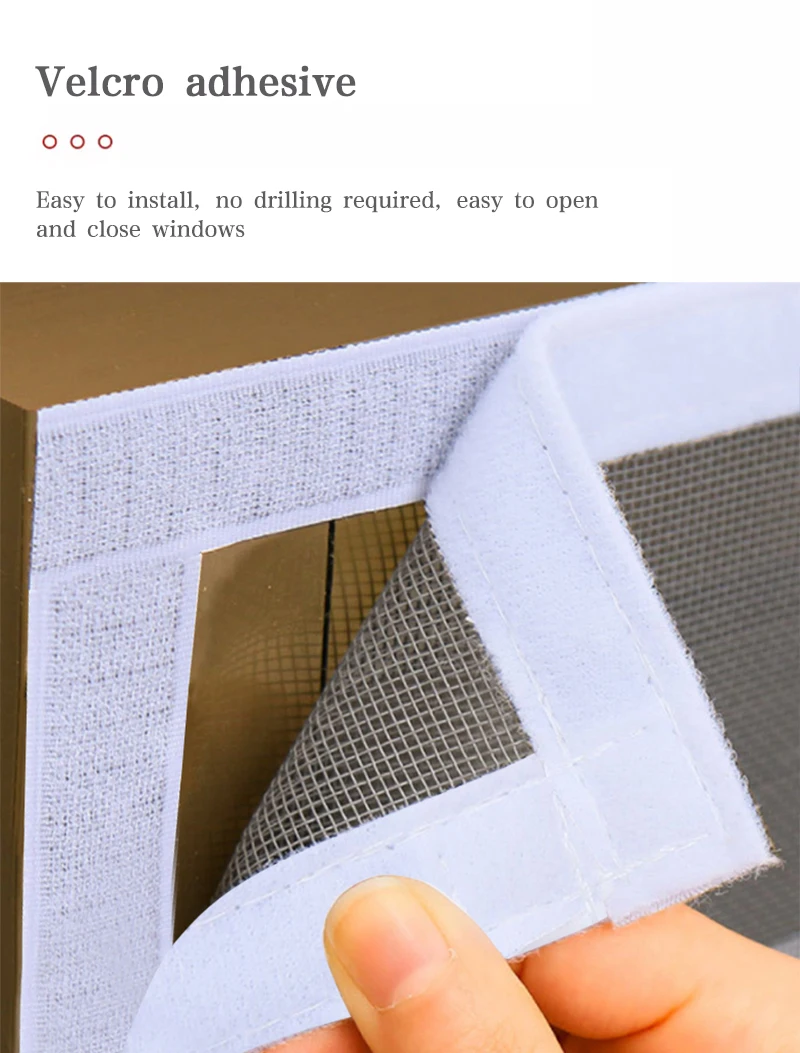 Description Picture 6 of itemCustomizable size anti-mosquito window screen self adhesive window mosquito net summer insect proof door mosquitonet for windows