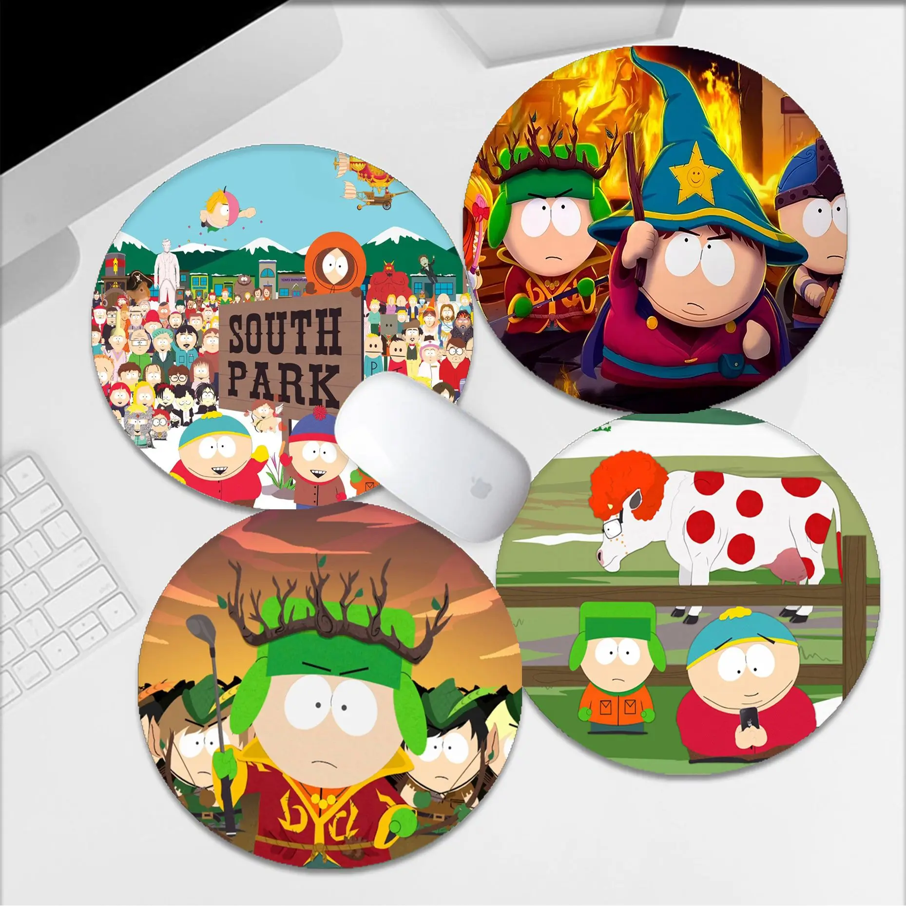 

south-funny P-park Mousepad DIY Round Thickened Mouse Pad Oversized Gaming Keyboard Table Mat Desk Set Accessories Desktop Mat