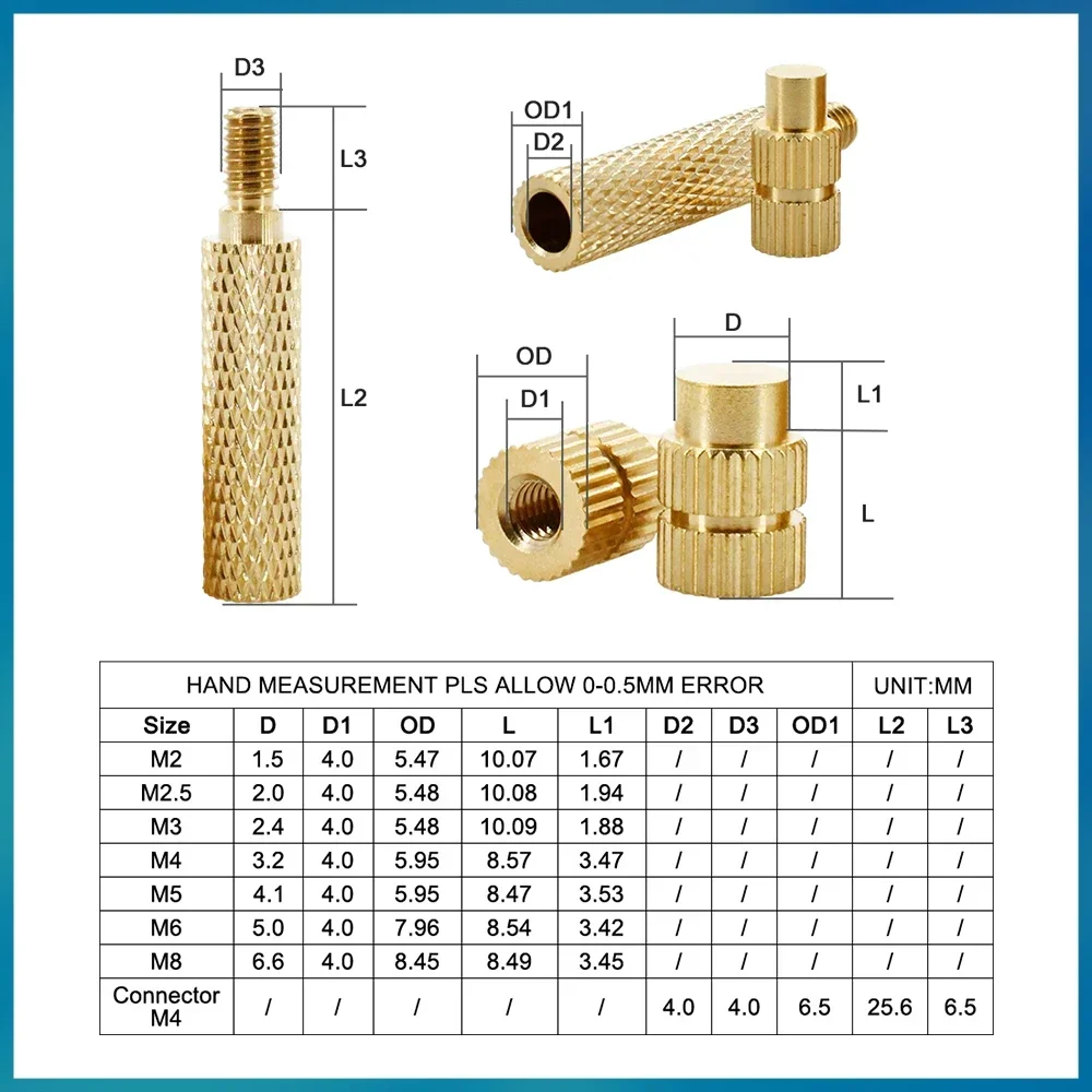 3d Printer Brass Insert Nut Heating Tool Soldering Iron Tip Connector M2 M2.5 M3 M4 M5 M6 M8 Hot Melt Copper Solder Tips Inserts, 3d printer nut tool
