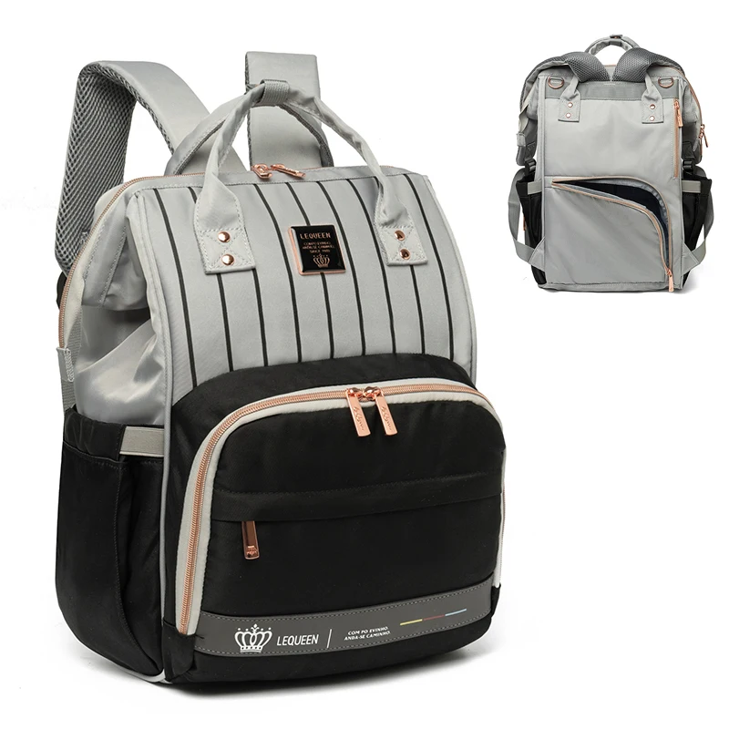 2024 샤오미 용수철 기술을 적용한 고품질 컴퓨터 가방 11 LEQUEEN 엄마용 기저귀 베낭가방, 대용량 다기능 방수, 야외 여행 아기 기저귀 가방, 신제품
