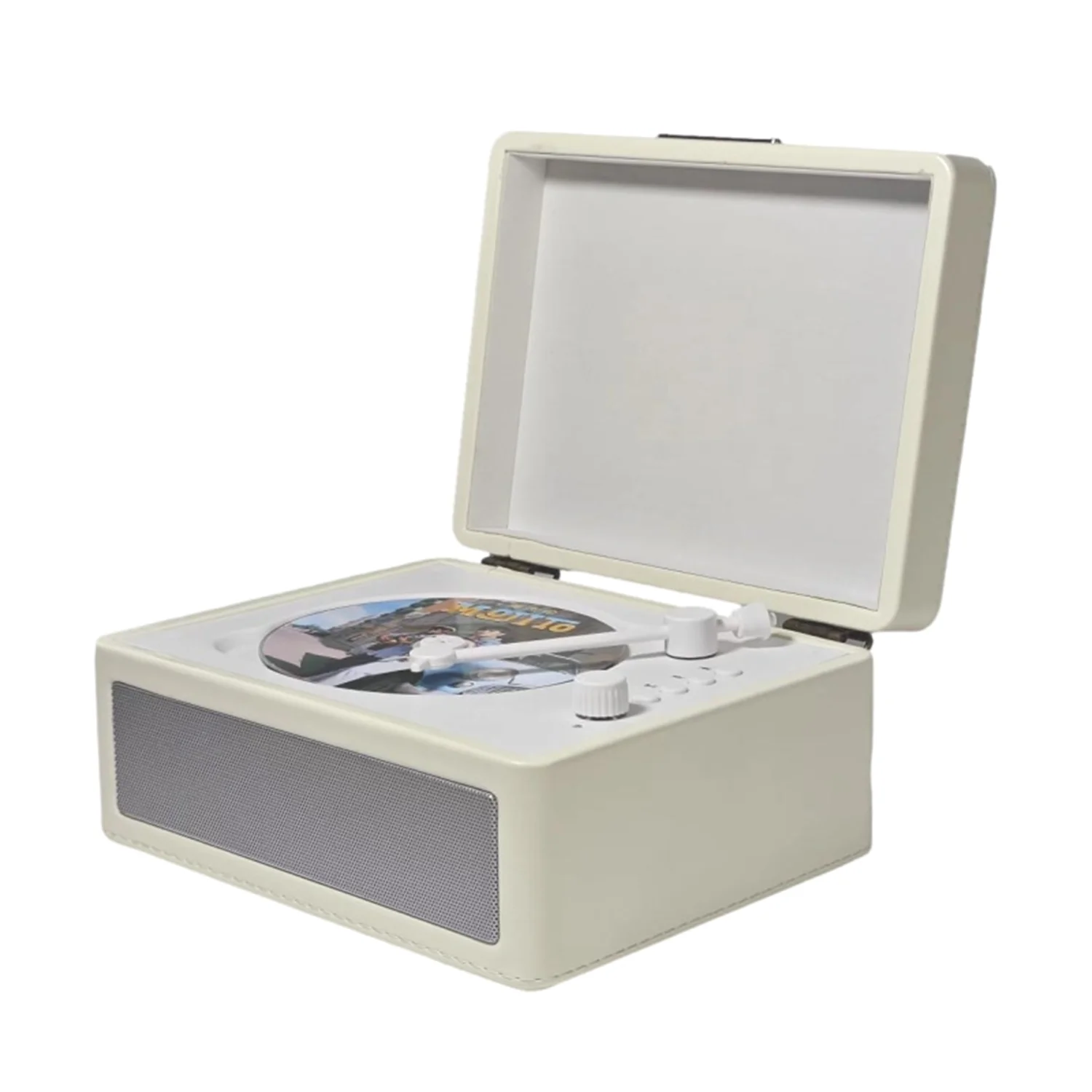 Retro CD Player with Speaker Home Portable Bluetooth Speaker Audio AUX Input/Output Built-in 2000mAh Battery
