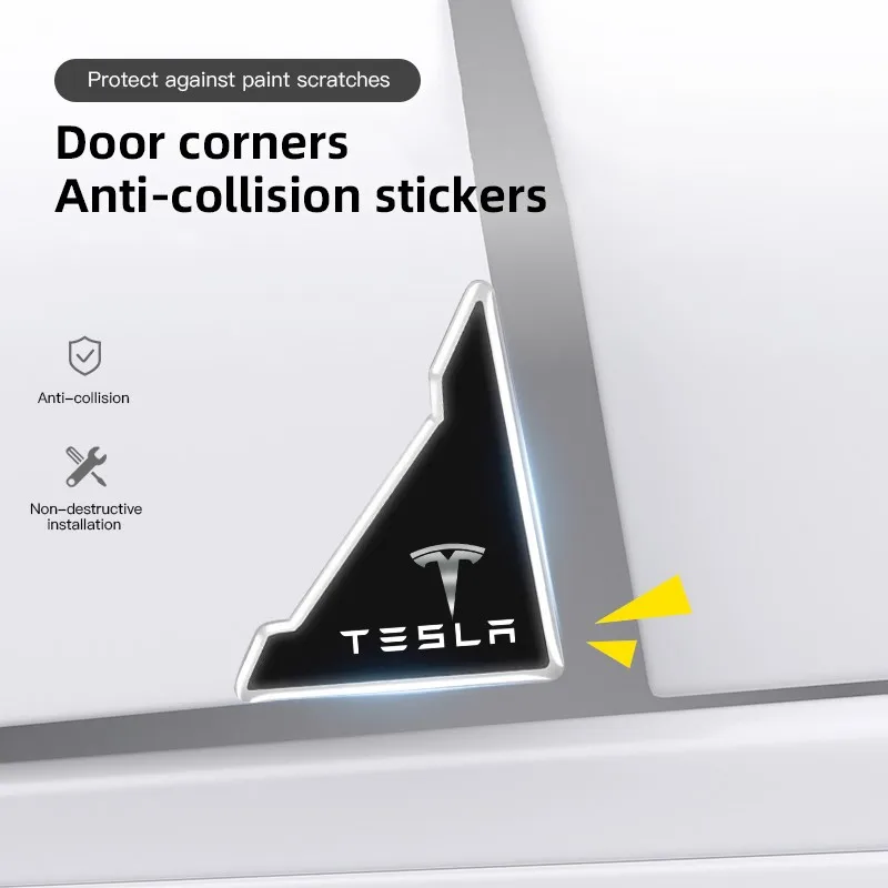 자동차 도어 코너 충돌 방지 커버 테슬라 모델 3 Y S X SpaceX Cybertruck Juguete 용 긁힘 방지 보호 스티커