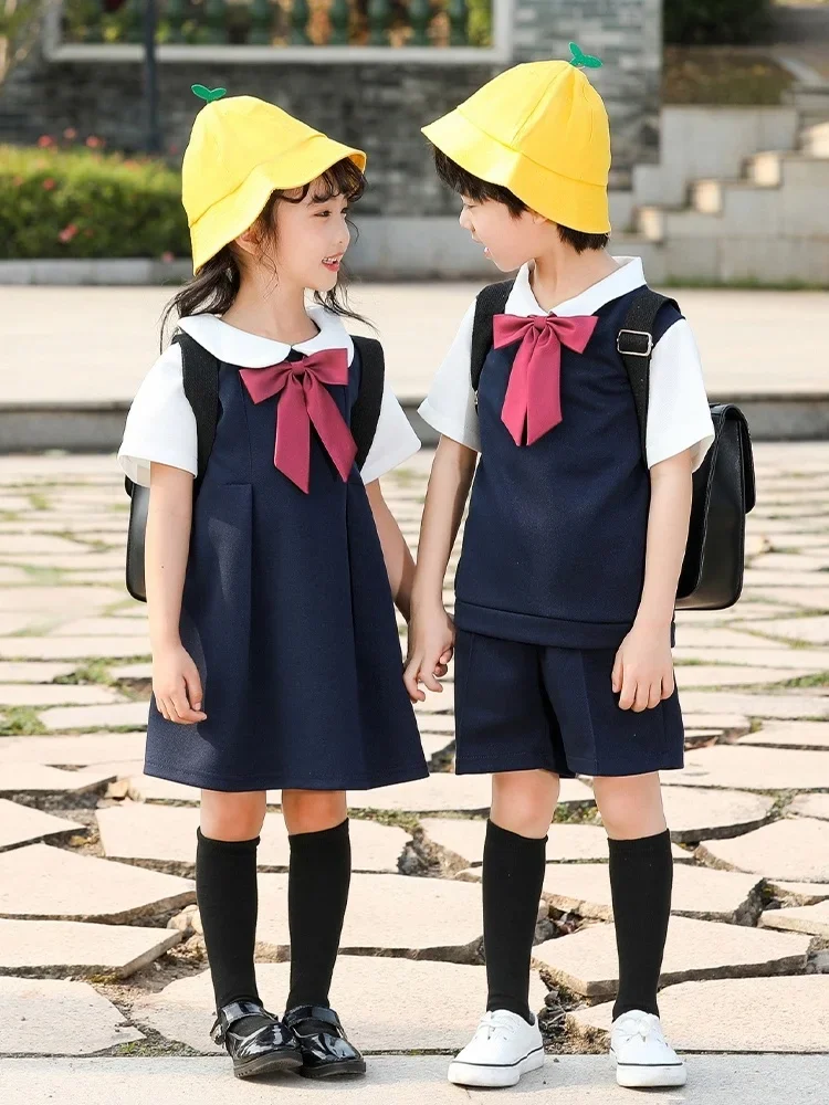 

Kindergarten uniforms, summer class children's choir performance uniforms, navy skirt for school uniforms, primary school