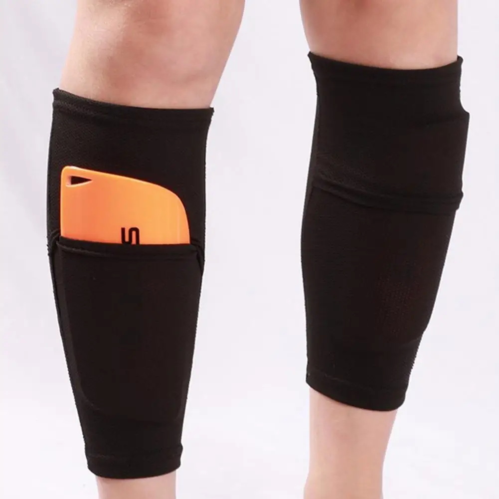 Shin Pad With Pocket Shin Guards Football Calf Sleeve Shinguard Leg Sleeves Adult Support Sock Nylon Protector Soccer Gear