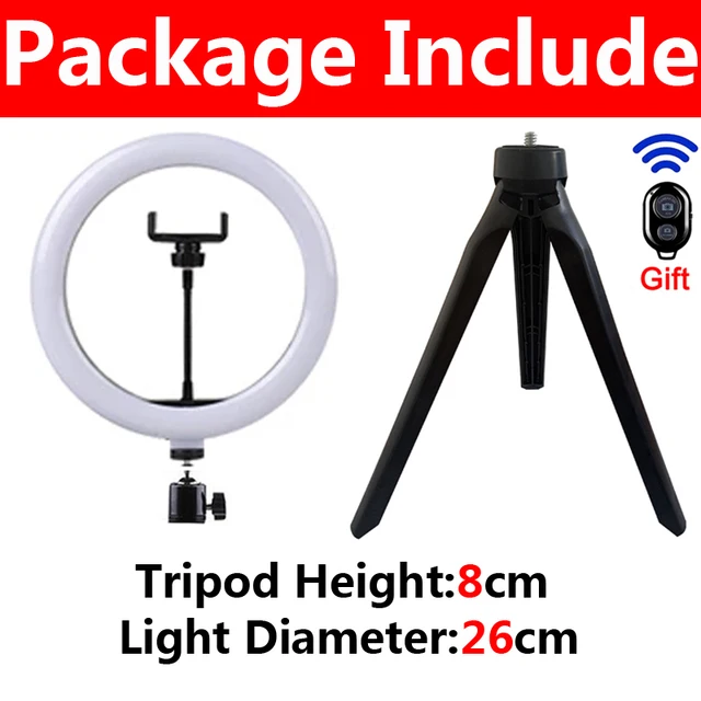 33cm LED Selfie Ring Light Photography Lights Warm Cold Lamp With Tripod Dimmabl - Picture 14 of 17