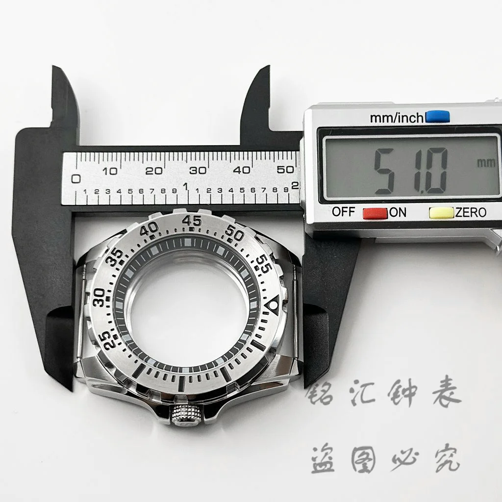 Silver Stainless Steel Watch Case with Multi-Color Ring Design, 44MM