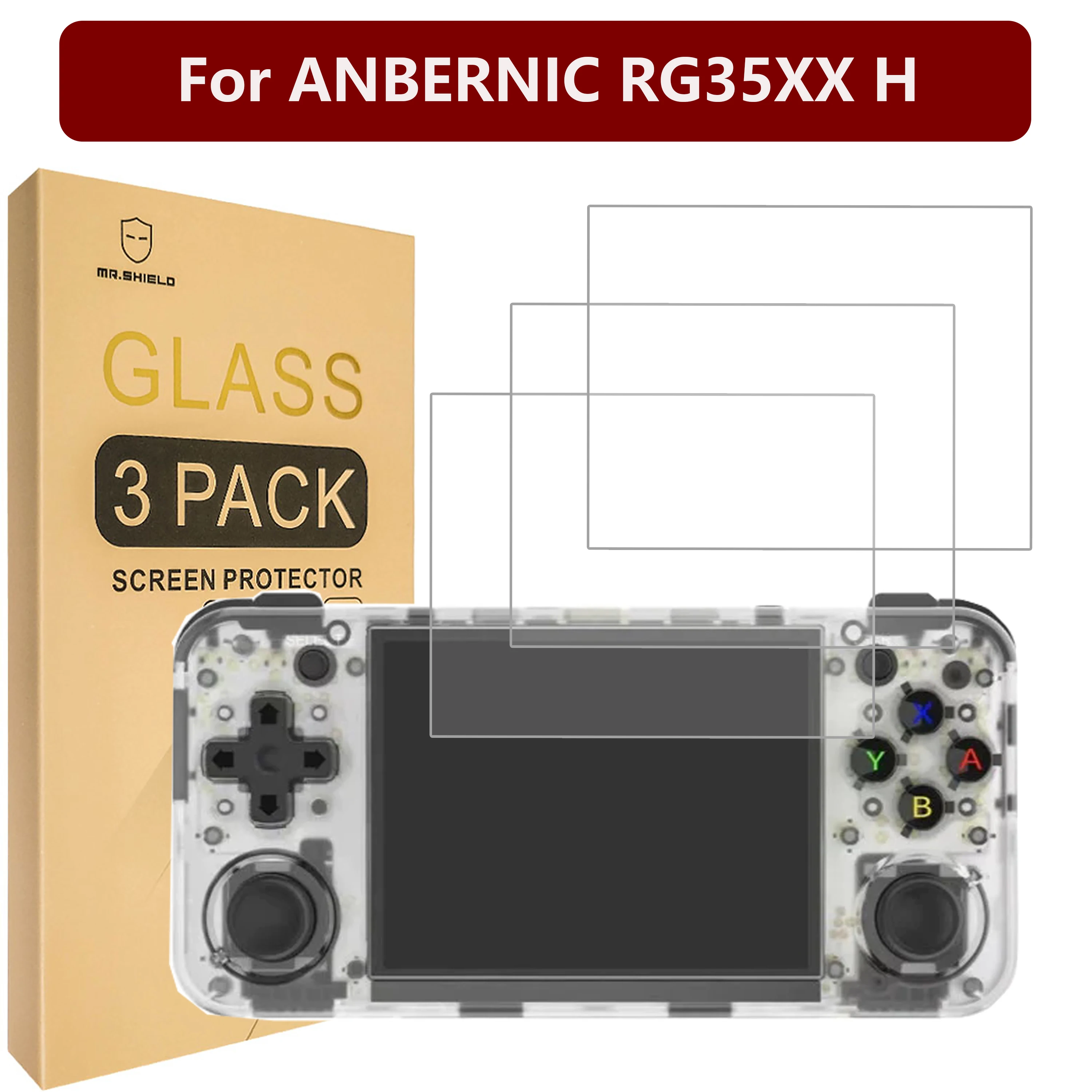 

Mr.Shield Screen Protector Compatible with ANBERNIC RG35XX H [Tempered Glass] [3-PACK] [Japan Glass with 9H Hardness]