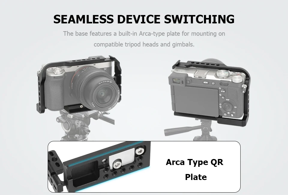 Full Camera Cage for Sony a7C/a7C II/a7CR With Integrated Arca-Type Base Camera