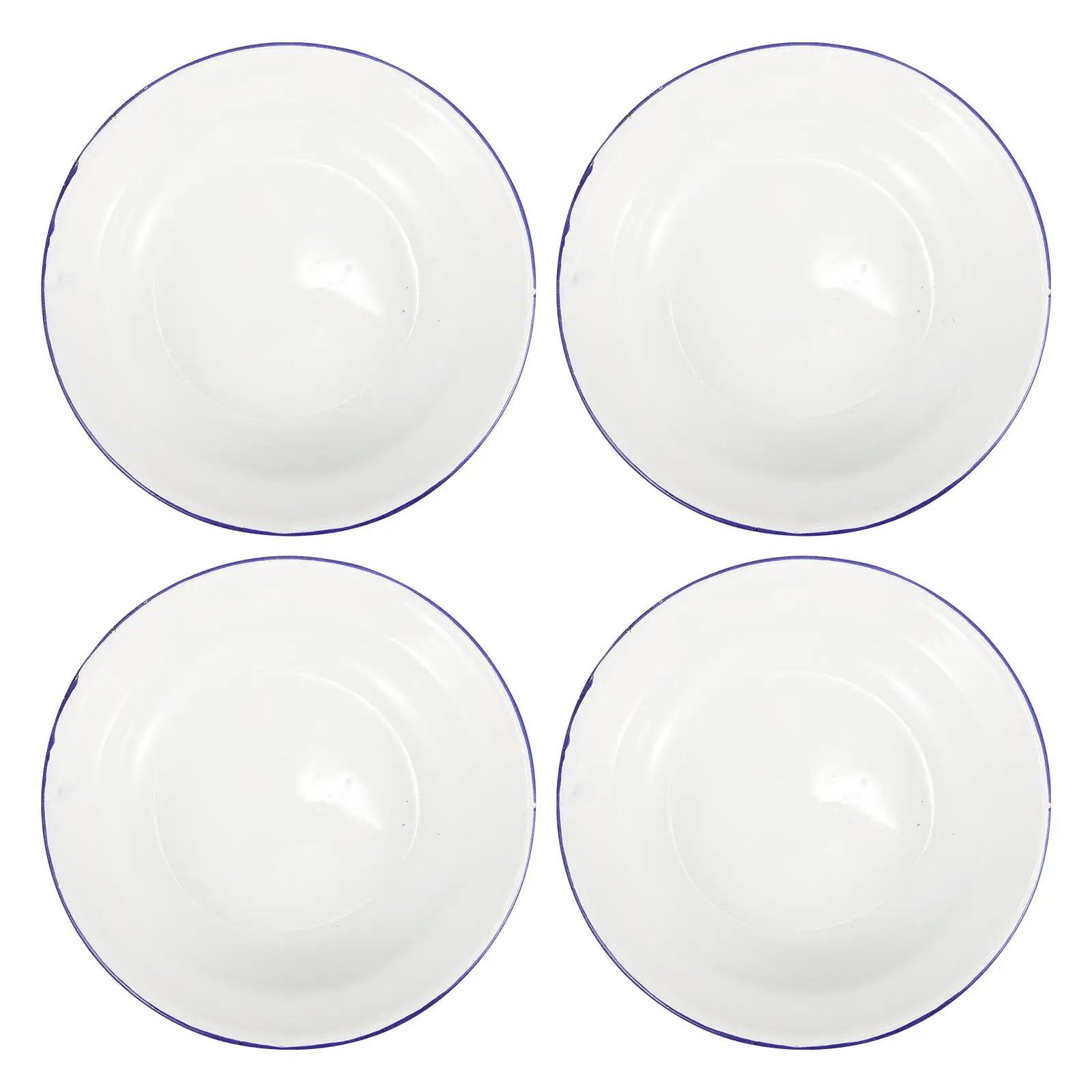 4 Pcs Enamel Plate Noodle Platter Enamelware Dinner Reusable Plates Serving Platters for Food Party Household