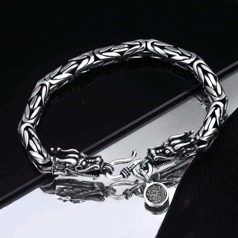 Hip-Hop Retro Punk Prepotente Dragon Head Buckle Bracciale Da Uomo Fashion Party Cool Moto Rock Rider Accessori Per Gioielli