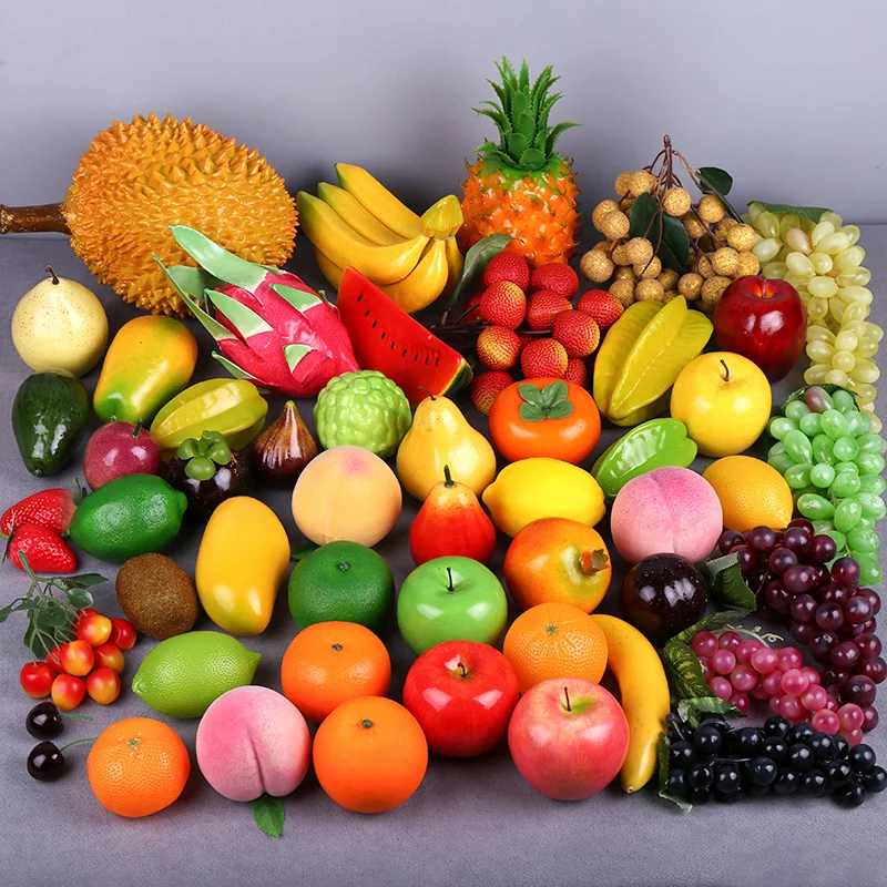 Artificial Fruits And Vegetables 2pcs Simulated Fruit Lemon Fake Apple Peaches Pomegranates Simulation Bananas Oranges Artificial Kiwifruit Window Display Pears