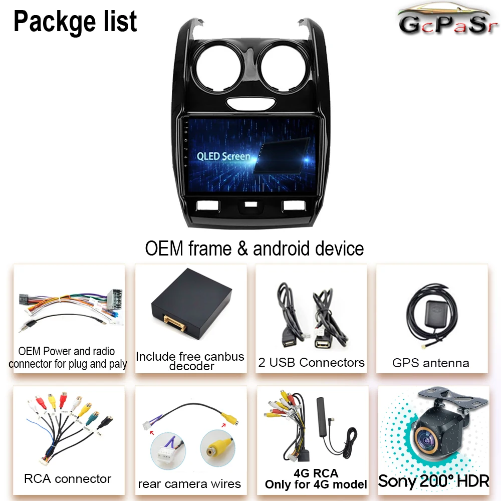 GcPaSr Android 13 For Renault Duster 2015 - 2021 For LADA Largus 2021 Car Radio Carplay Auto Multimedia Video Player GPS Cam BT