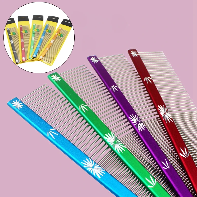 

20/25cm Pet Dog Color Combs Stainless Steel Quality Pets Dog Cat Grooming Brush Professional Styling And Pet Beauty Tools