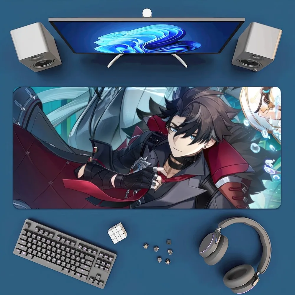 Game Genshin Impact Wriothesley Mousepad Office Large Mouse Mat Keyboard Mats Rubber PC Computer Game Big Anti-slip Mice Mat 5