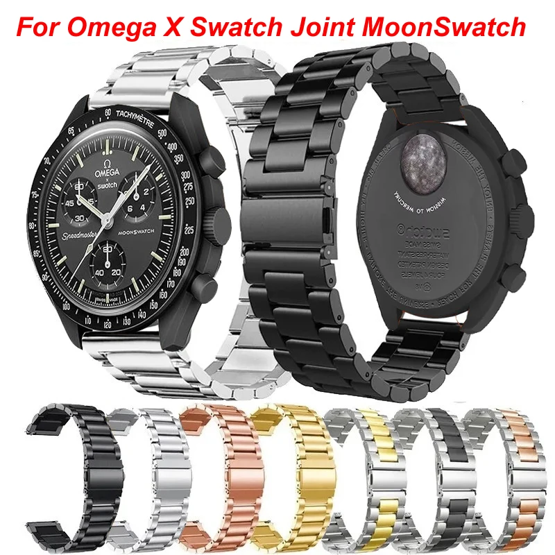 Elegant Stainless Steel Metal Watch Band - Premium MoonSwatch-Inspired Design