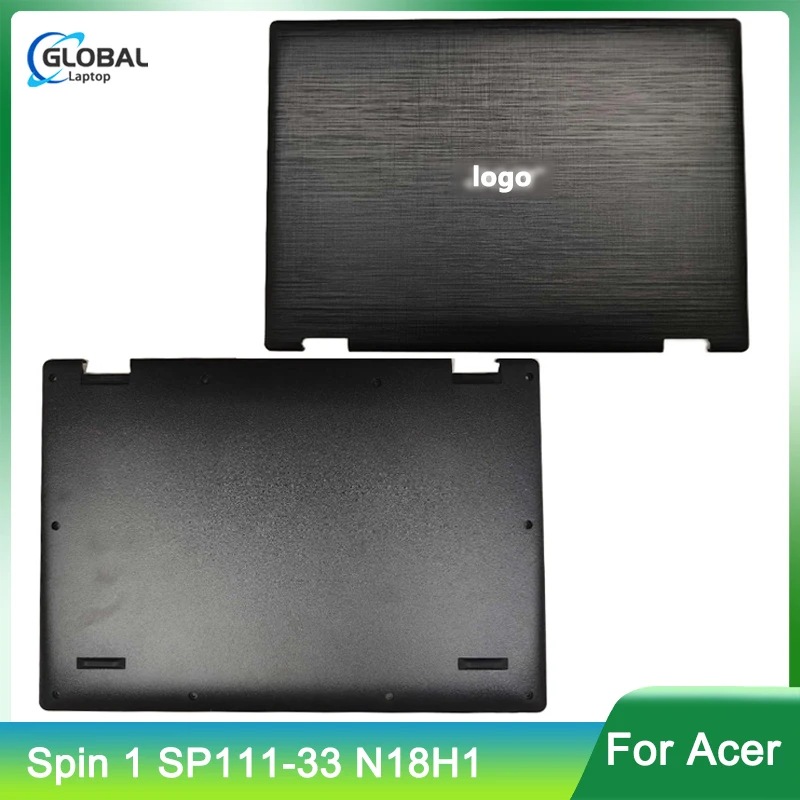 Original novo para acer spin 1 SP111-33 n18h1 portátil lcd capa traseira/apoio de mãos/base inferior caso/concha superior caso componente preto