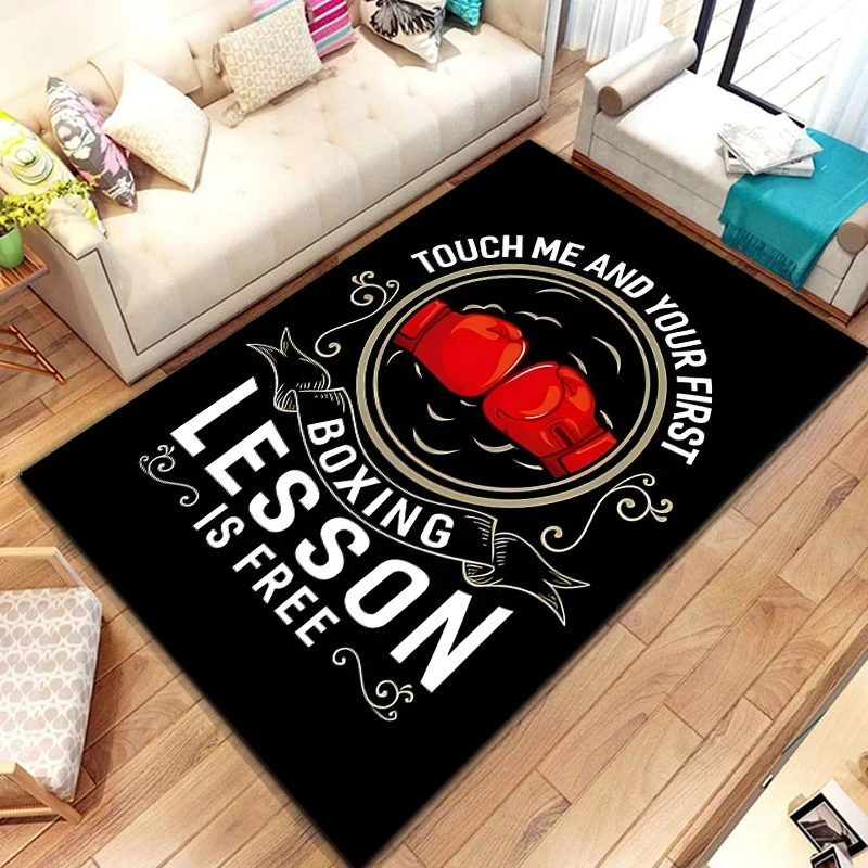 Kids Boxing Gloves Carpet Boxing Sport Theme Area Rug Indoor Entryway Doormat Bedroom Playing Room Floor Mat Lover Gift