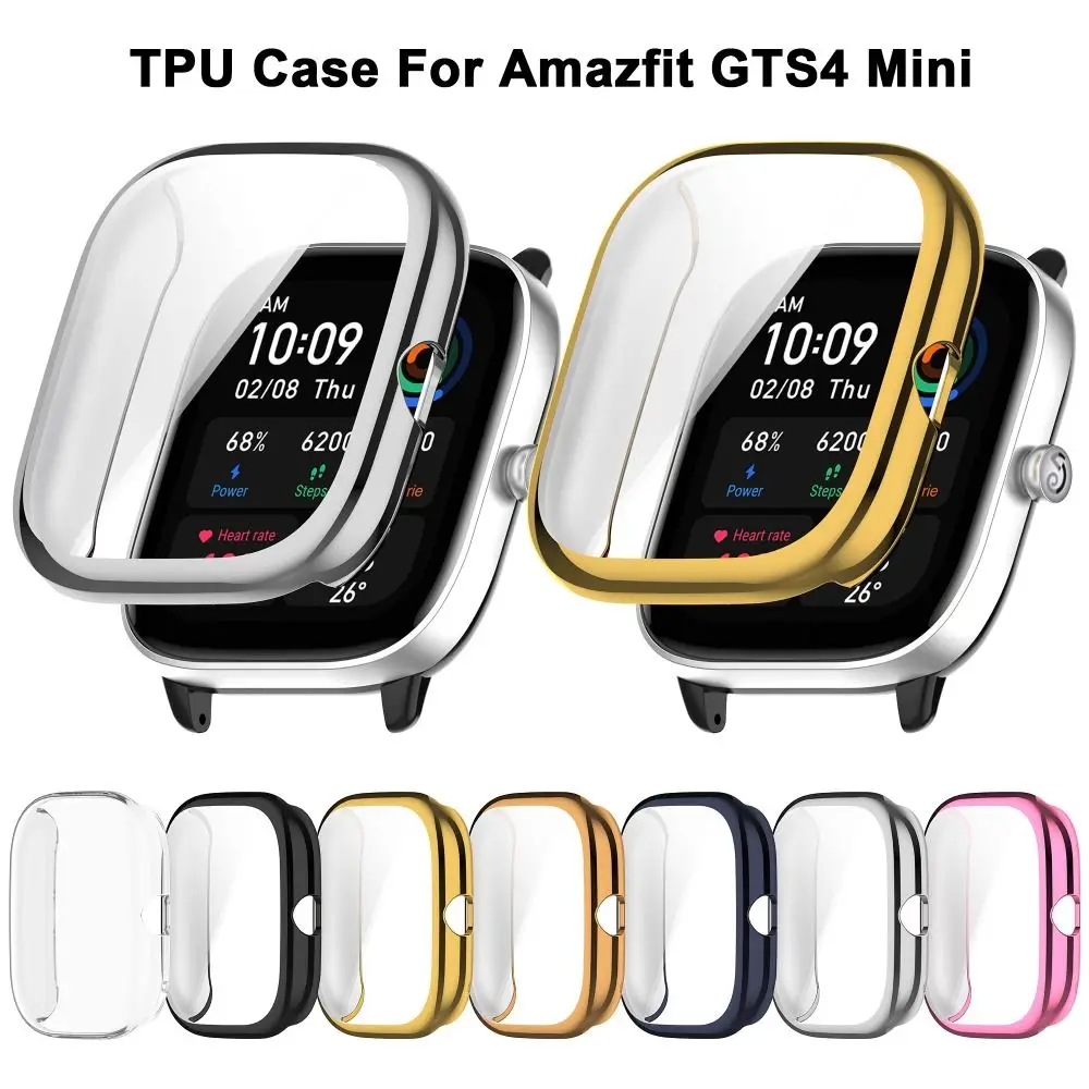 

New Full Smart Watch Plating TPU Protective Case Cover Screen Protector For Amazfit GTS4 Mini