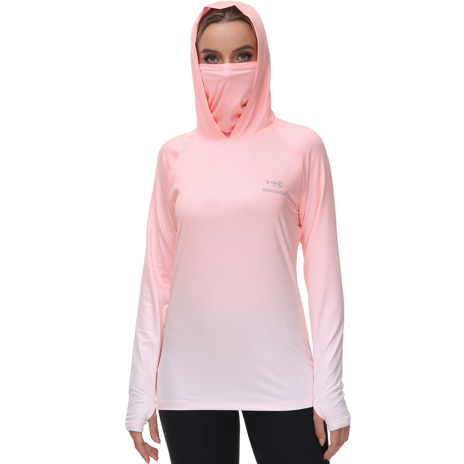 Description Picture 5 of itemBassdash FS23W Women's UPF 50+ Fishing Hoodie Shirt With Face Mask Thumb Holes
