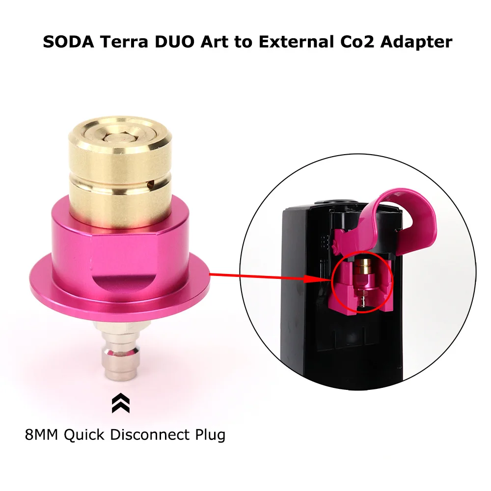 SODA Quick Connect Terra DUO Art To External Co2 Tank Adapter Hose Kit W21.8-14 Or CGA320 G3/4 With Quick Disconnect