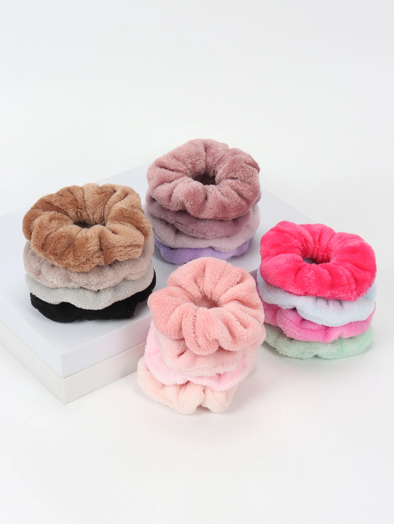 Flauschige Plüsch Haargummis Weiche Elastische Zopfgummis_voghion.com