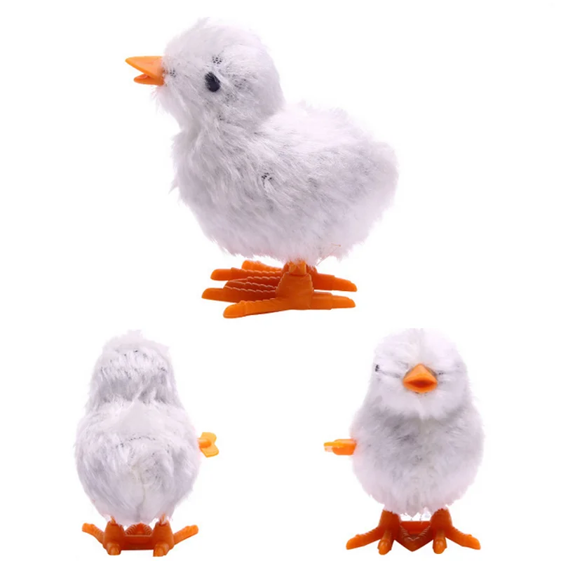 Kids Wind Up Toys Cute Plush Chick Cartoon Jumping Chicken Clockwork Toy Learning Educational Toys for Children Baby Funny Gifts