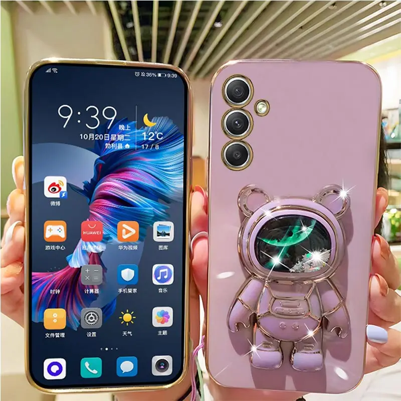 Étui avec support de sangle d'astronaute, sable mouvant, pour Samsung Galaxy A34 A21 A20S A54 5G A10 A12 A13 A14 A750 A23, A 54 34_voghion.com