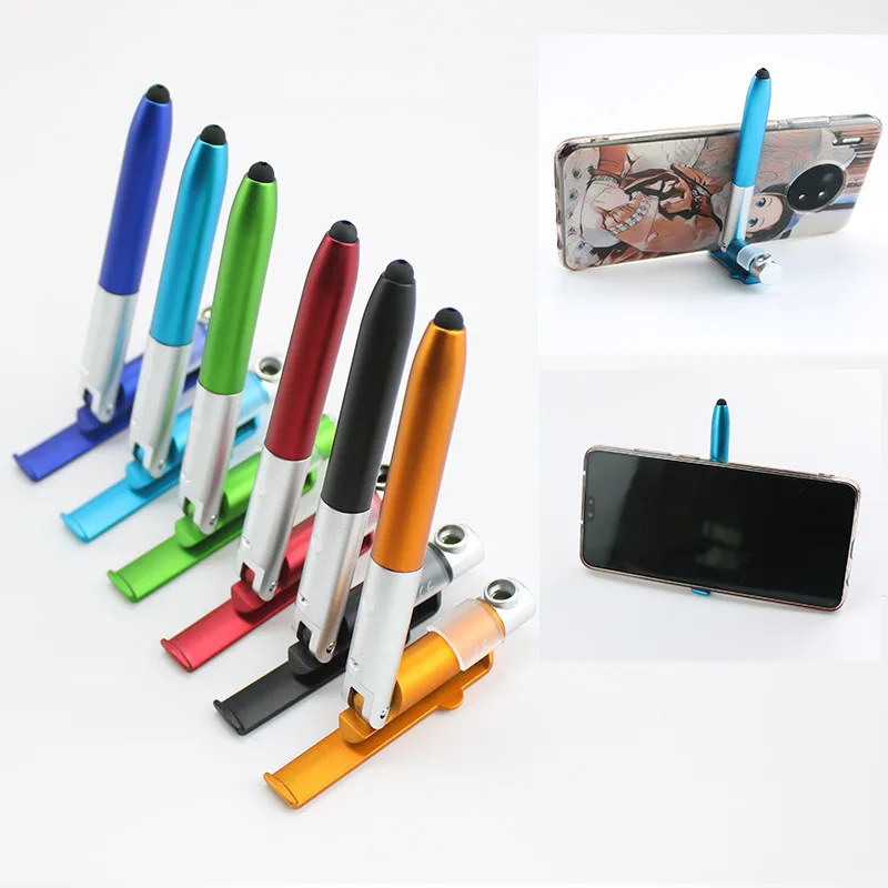 1PC Ballpoint Pen Multifunctional LED Light Folding for Phone Holder Night Reading Homework Student Pen School Stationery