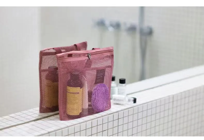 Bolsa de almacenamiento de natación para mujer, bolso de hombro de gran capacidad, bolsa de malla portátil para playa, bolsos de baño de viaje