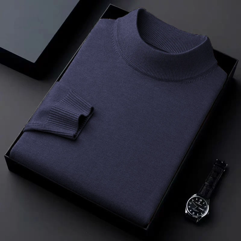 الخريف الرجال وهمية الرقبة البلوزات عادية الياقة ا...