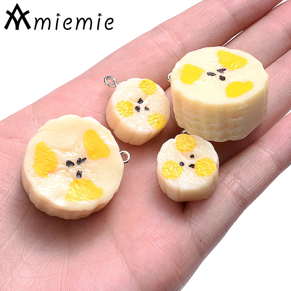 

5Pcs 21x16mm Fruit Resin Charms Banana Pendants For Diy Jewelry Making Necklace Bracelets Keychains Accessories Wholesale