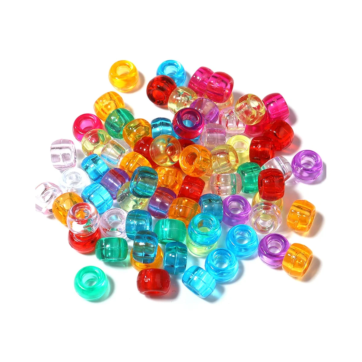 

Kandi бусины россыпью для рукоделия изготовления ювелирных изделий Kandi браслеты 6x9 мм около 1800 шт., прозрачные
