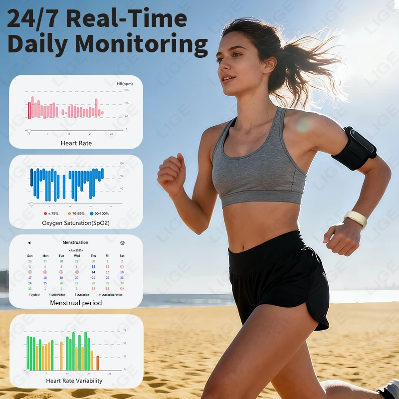 ECG PPG No Screen Smart Watch Sports Outdoors Fitness Heart Rate Monitor 1ATM Waterproof Men Smart Bracelet For Andrio IOS New