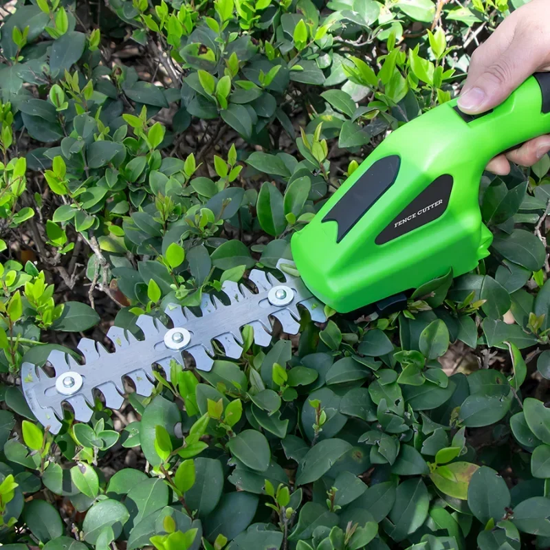 7.2V Electric Fence Shears 2 In 1 Cordless Hedge Trimmer Machine Rechargeable Garden Trimmer Weeding Machine Shrub Pruning Tools 2
