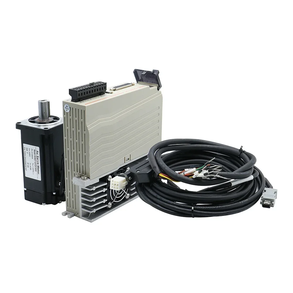 400W 600W 750W AC 220V Servo Motor 1.3N 1.9N 2.4N with Magnetic 17bit Absolute Encoder 3000-6000rpm + Driver for CNC Router ac servo motor ac motor