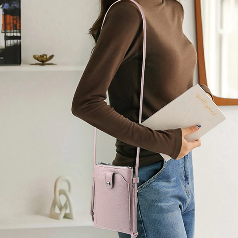 PU Leather Solid Color Women's Diagonal Cross Bag Image 3