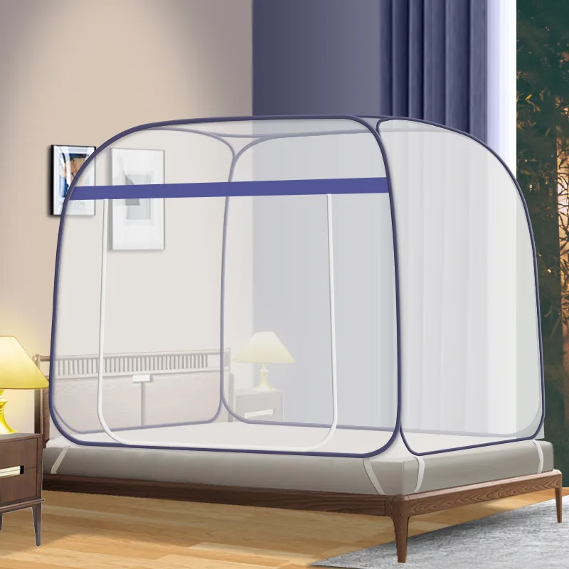 

Foldable Mongolia Yurt Mosquito Net Free Installation Double Doors Three Doors Full Bottom Anti-mosquito Net Bed Tent Canopy