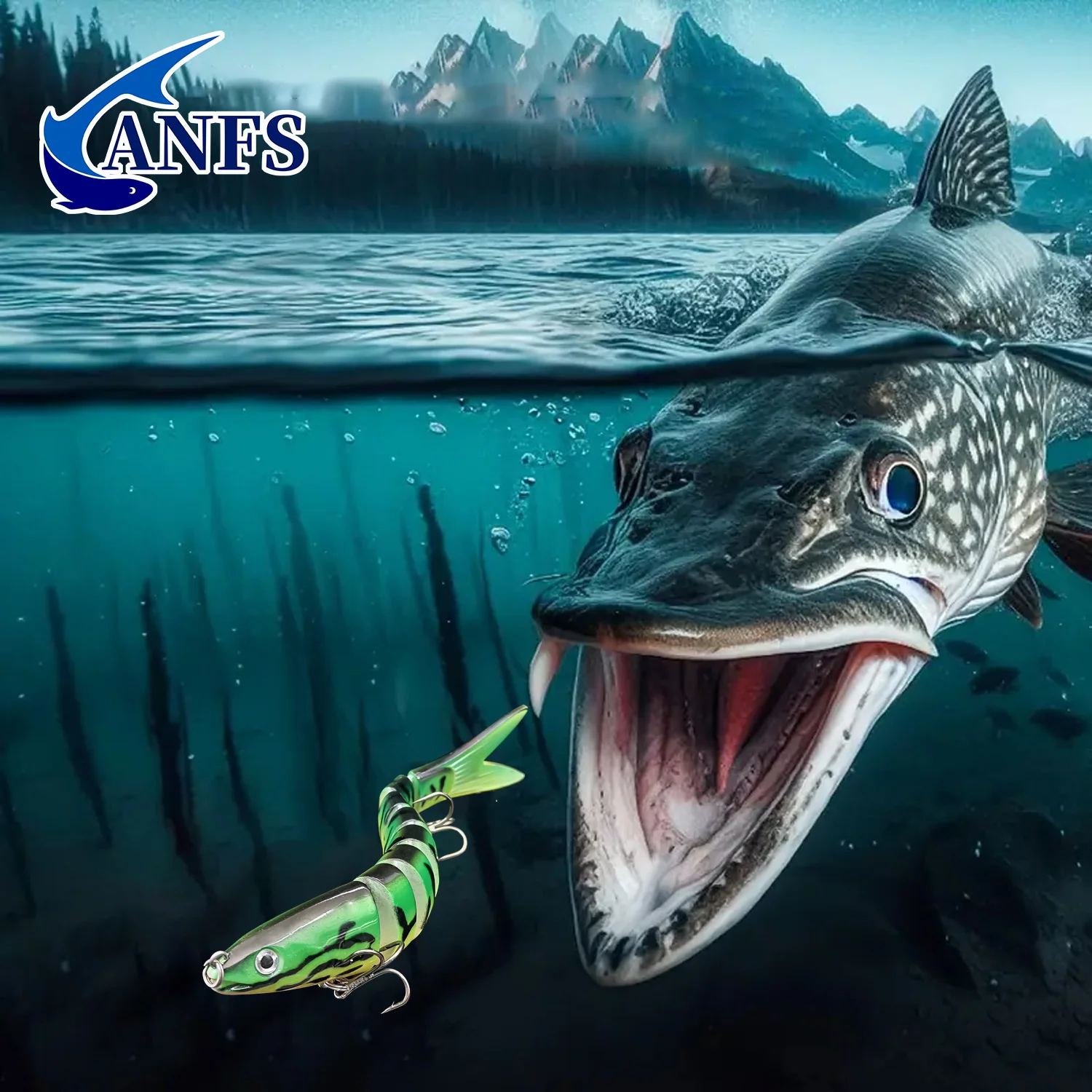 Lure in action with fish